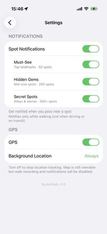 Settings